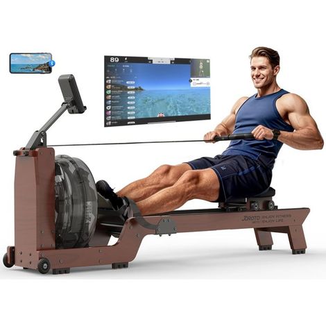 Wasser-Rudergerät - JOROTO - MR390 - Eichenholz FSC - Vertikaler Wassertank 22L - Bluetooth-Monitor