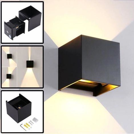 12W Led Applique Murale Exterieur/Interieur IP65 Réglable Design Moderne Blanc Chaud (1/4)