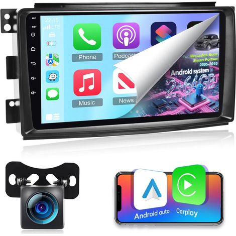 [2G+64G] Android Autoradio pour 2005-2010 avec sans Fil Carplay et Android Auto, Écran Tactile HD de 9 Pouces avec GPS/WiFi/Bluetooth/EQ/FM RDS (1/5)