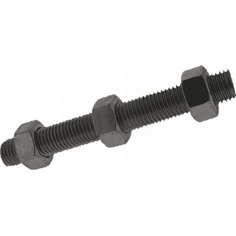 25 Tirants avec 3 Ecrous 4,6 Acier Brut - diamètre 20 mm - Longueur 150 mm - Diamètre 20 mm