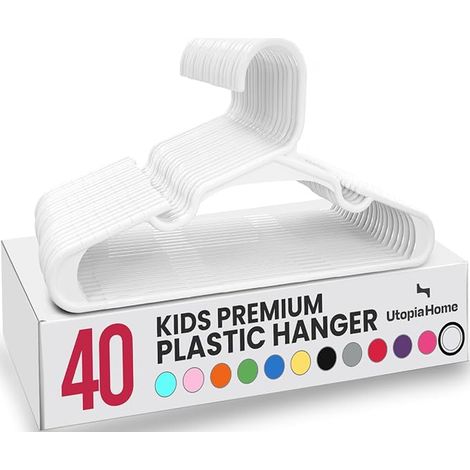 Plastic Hangers for Children's Clothes, White (1/5)