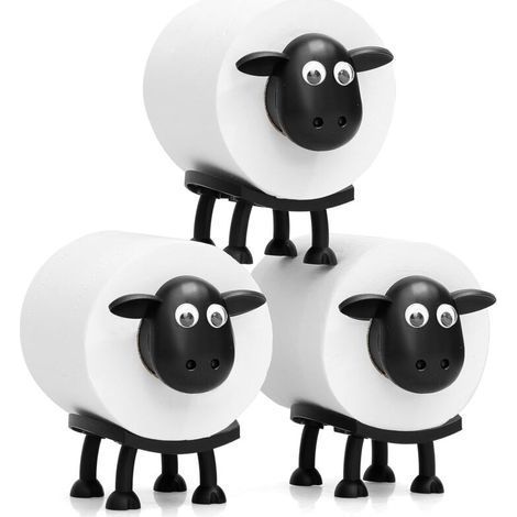 Toilet Paper Holder Set of 3 with Sheep, Replacement Toilet Roll Holder, Funny Toilet Paper Holder for Toilet Paper, Gift (1/5)