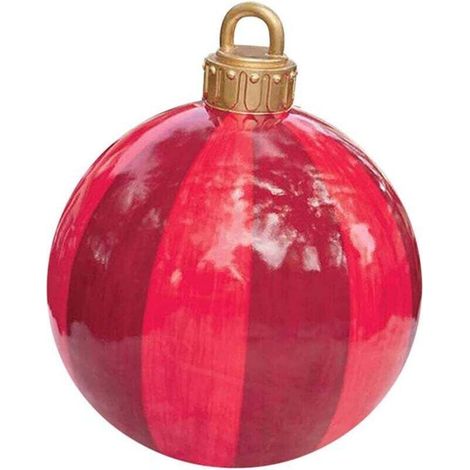 Boule de Noel Geante 60cm, Boule Transparente, Boule Gonflable Géante de Noël Boules de Noël, Boule Décorée Gonflable de Noël en Plein Air, Ornements de Noël en PVC (A) (1/4)