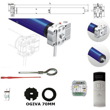 Kit Automazione Tende Da Sole Motore C/manovra 50nm 100kg Centrale Telecomando