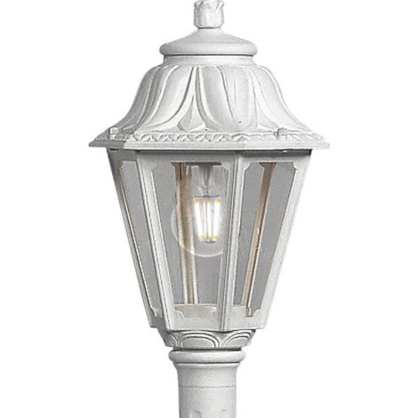 Lampioncino esterno top light asti pa182 e27 led ip55 resina, colore bianco