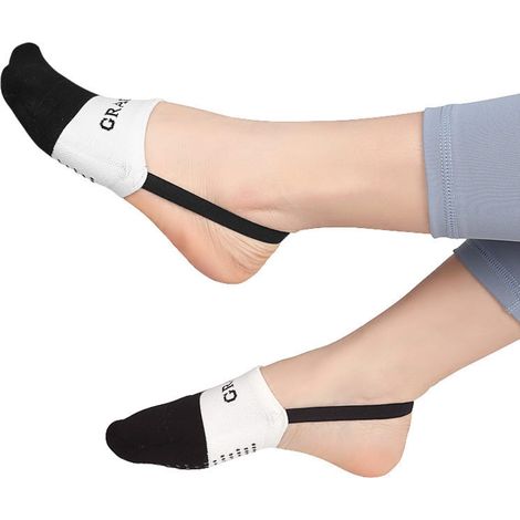 Chaussettes de yoga invisibles à bride arrière, chaussettes de danse respirantes, absorbantes et antidérapantes avec semelle en gel. (1/4)
