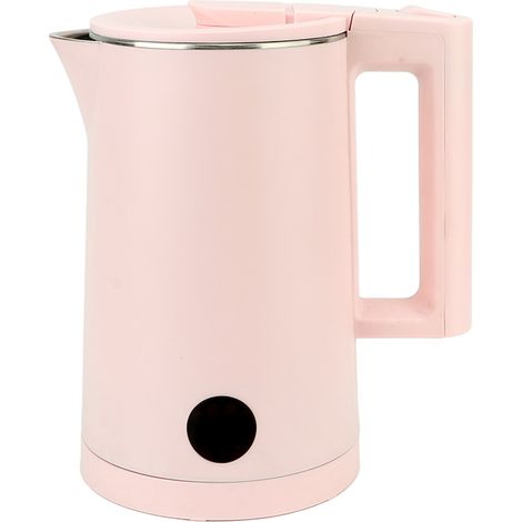 Bouilloire électrique 2000 W à double paroi en acier inoxydable 304, 2 L, sans fil, avec arrêt automatique et protection contre la surchauffe, prise britannique 220 V, rose. (1/5)
