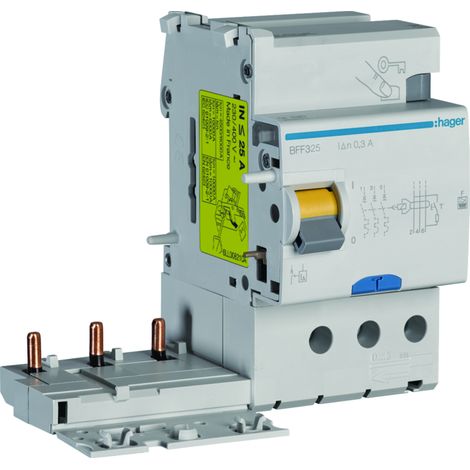 Bloc différentiel 3P 25A 300mA type F - HAGER BFF325 (1/3)