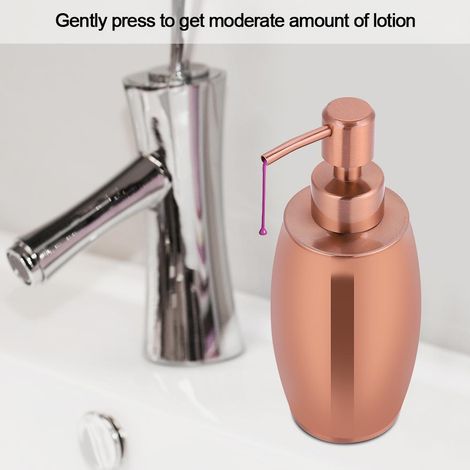 Distributeur de savon liquide/lotion liquide à pompe manuelle en acier inoxydable de 350 ml - Accessoire de salle de bain pour la maison et l'hôtel (1/5)