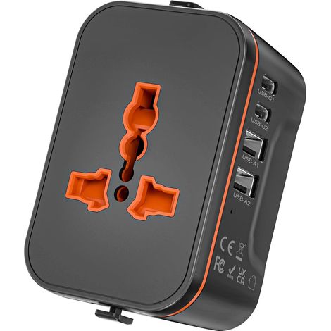 Adaptateur Prise Universelle Voyage,Adaptateur Universel de Voyage avec 2 USB et 2 USBC