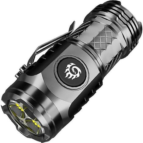 Lampe torche haute puissance ultra-lumineuse à longue portée, mini canon en acier portable, multifonctionnelle, avec clip de fixation. (1/5)