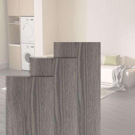 Randaco Selbstklebender PVC Vinylboden Dunkle Eiche, 7 Dielen, 1 m², für Büro Wohnzimmer Flur