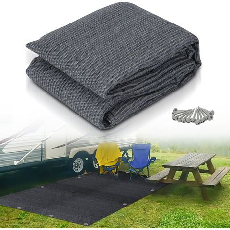 Wolketon Vorzeltteppich 250x500 cm HDPE UV-stabil Wasserdurchlässig Atmungsaktiv für Zelt & Caravan & Picknick