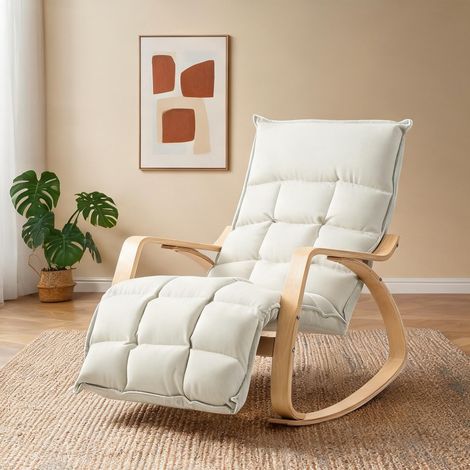 Fauteuil cremeweiß en polyester 106 x 67 x 92 cm (1/5)