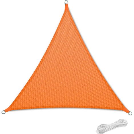 ZOLGINAH Voile d'ombrage 3x3x3m Auvent Résistante aux Imperméable pour Patio & Terrasse Jardin de Protection Solaire 90% Une Protection des Rayons UV avec Corde Libre Triangulaire Orange (1/5)