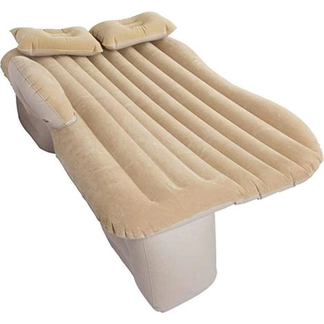 Matelas de lit de voiture gonflable + pompe beige