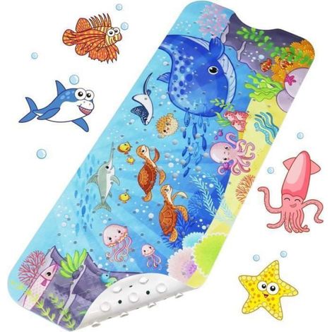 Tapis De Bain - Antidérapant Avec 200 Ventouses - Pour Baignoire Et Douche - 100 x 40 cm - PVC Lavable (1/5)