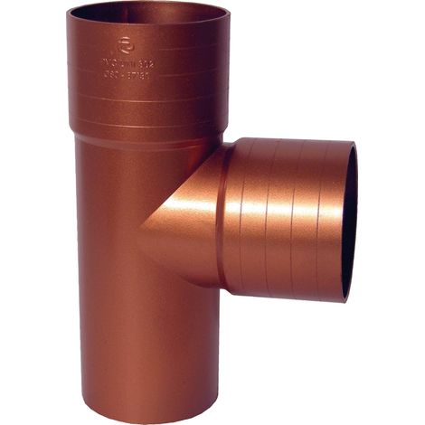 Derivazione tonda 87.30° per pluviali : Colore - Rame rosso, Diametro - 80