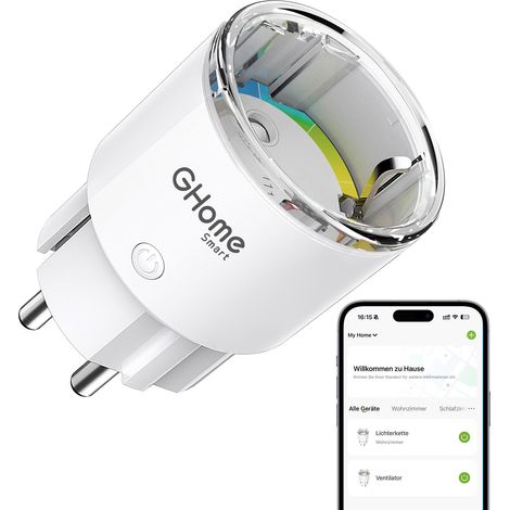 Mini Prise Connectée WiFi, Prise Intelligente avec APP Contrôle, Mesure de Consommation Électrique, Plug Programmable, Fonction de Temps, 10A (1/5)