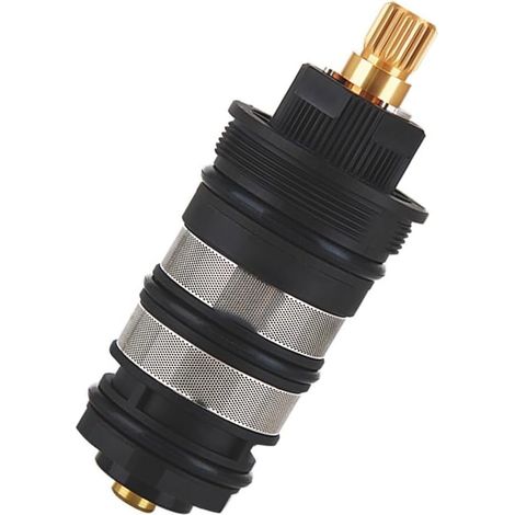 Noyau de valve thermostatique en laiton, cartouche de mélangeur eau chaude et froide pour robinet de douche,avec verrouillage de sécurité 38C, noir (1/5)