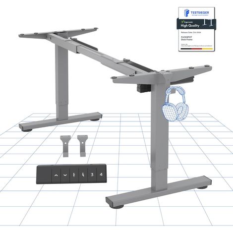 FlexiSpot Cadre de Bureau Réglable Électrique Anti-Collision Gris (1/5)
