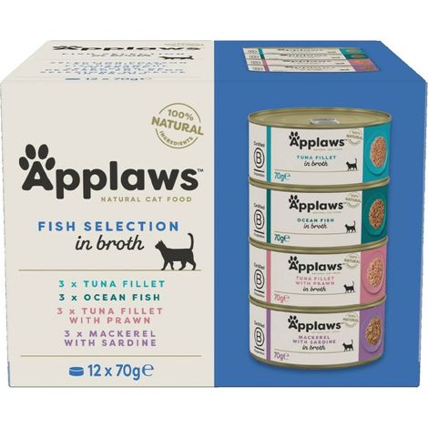 APPLAWS Fish Selection in Broth 12 × 70 g - rybí výber vo vývare pre macky