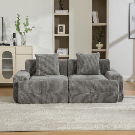 Canapé modulaire compressible en chenille,mousse 30D haute résilience,facile à déplacer,sol antidérapant,idéal pour salon,gris.(BO)
