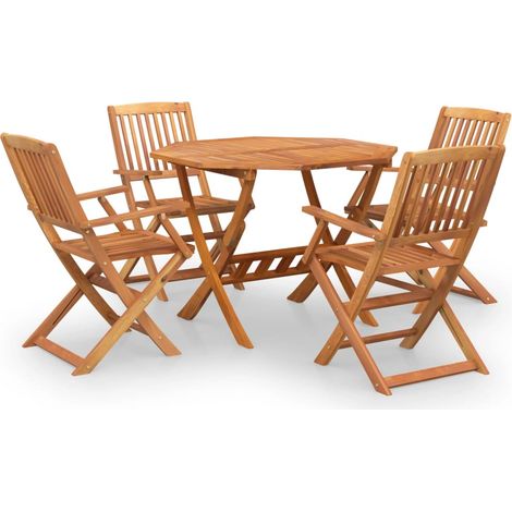 Maison Exclusive - Set da Pranzo per Giardino 5 pz in Legno Massello di Acacia (1/5)