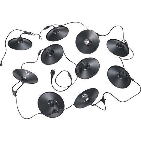 LED Lichterkette Dekobeleuchtung Außenleuchte schwarz E27 warmweiß B 650 cm
