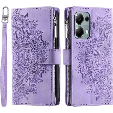 Funda tipo libro para Xiaomi Redmi Note 13 Pro 4G / Poco M6 Pro 4G, Mandala, Morado (1/5)