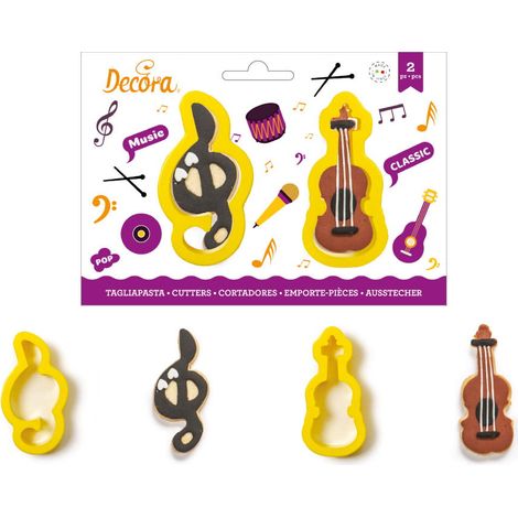 Taglierine per note musicali e violini, 2 pezzi.