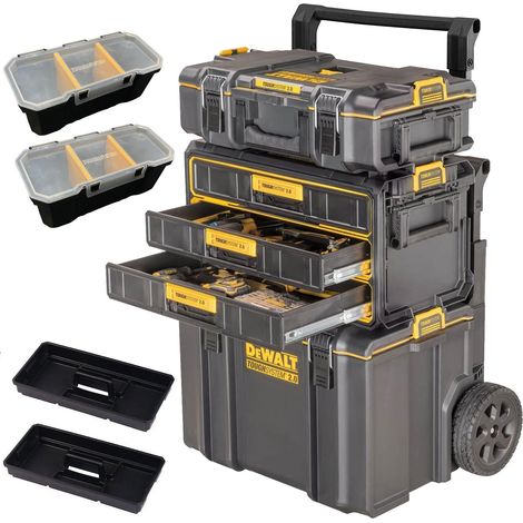 Dewalt Toughsystem 2 DS450 Rolling Tool Box Trolley + DS166 + 3 Draw Organiser (1/5)