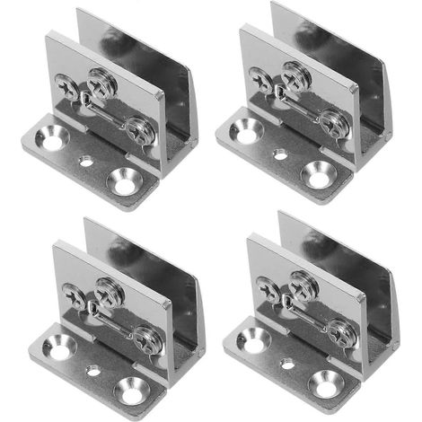 Uonlytech Lot de 4 charnières de porte en alliage de zinc pour verre trempé de 3 à 8 mm (1/5)