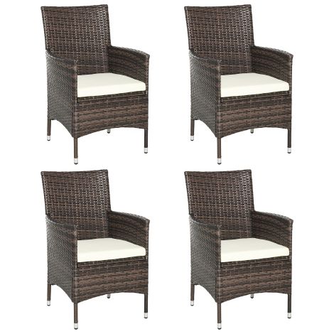 4-Piece Rattan Patio Furniture Set with Cushioned Outdoor Chairs for Stylish Garden and Deck Seating (1/5)