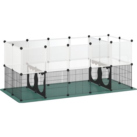 PawHut Pet Playpen with Waterproof Mat, DIY Small Animal Enclosure 34 Panels