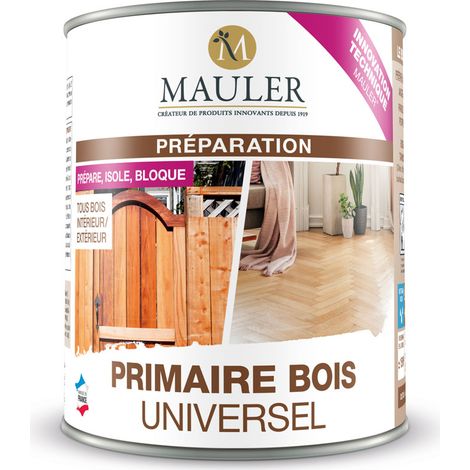 MAULER - Sous Couche Bois - Primaire Bois Universel 2,5L - Aspect Incolore - Sous-Couche pour Intérieur et Extérieur - Tout Type de Surface