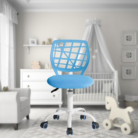 Chaise de Bureau Polyvalente pour Enfants, Chaise de Travail sans Accoudoirs à Hauteur Réglable, Chaise d'Étude Pivotante Colorée pour L'école et Le Bureau à Domicile, Bleu Macaron (1/5)