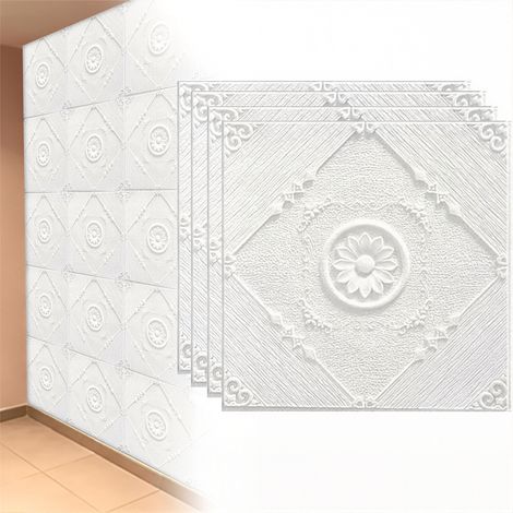 LZBARGON 20 Adhesivos de Pared 3D – Paneles de Papel Tapiz para Bricolaje (DIY) en Techos de Dormitorios y Cocinas (1/5)