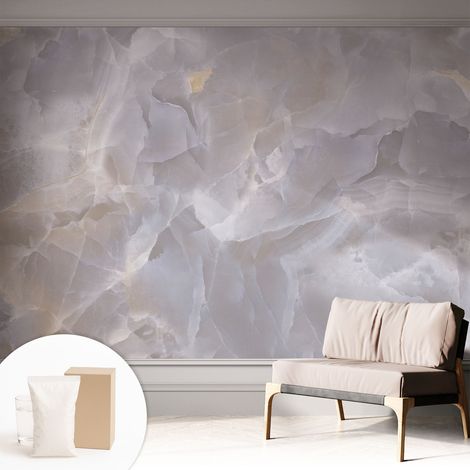 Papier peint avec colle pour décoration moderne de salon chambre à coucher cuisine et bureau Facile Vagues marbrées 312x219 cm (1/5)