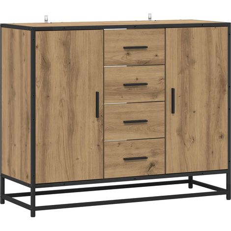 Aparador Roble Artesanal 92 x 35 x 76 cm Madera de ingeniería vidaXL (1/5)