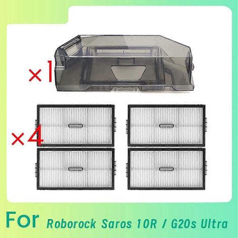 Bac à poussière avec 4 filtres pour aspirateur robot Roborock Saros 10R / G20S Ultra - Accessoires pour aspirateur robot (1/5)