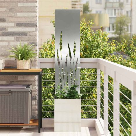 Garten Sichtschutz-Leinwand Silber 32 x 150 cm Verzinkter Stahl