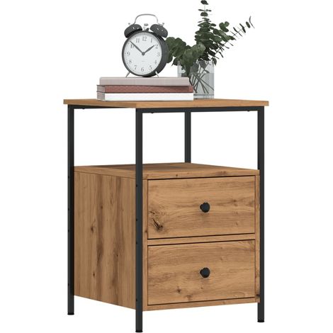 Mesita de noche madera ingeniería roble artisan 34x35,5x50 cm vidaXL (1/5)