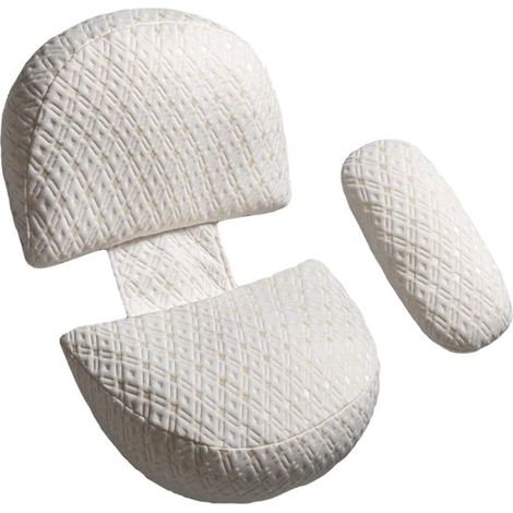 Almohada de embarazo en forma de U, Algodón transpirable, Funda lavable, Alivio del dolor de espalda, Ajustable, Incluye 2 almohadas (1/2)