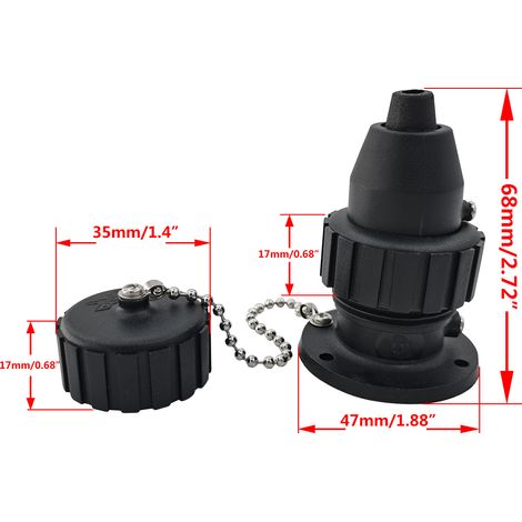 Connecteurs étanches marins (2P, 3P, 4P), connecteurs mâles/femelles 12V pour camping-cars/yachts avec chaîne, prises de pont, prises de pont marines étanches 12V à 4 trous avec chaîne. (1/3)