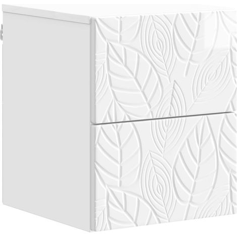 Mesita de Noche de Pared Blanco Brillante 34,5 x 33 x 40 cm vidaXL