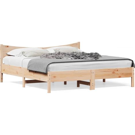 Cadre de lit avec tête de lit 180x200 bois de pin massif (1/5)