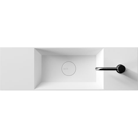 Lavabo Spy appoggio/sospeso 80x25 rettangolare in ceramica bianco
