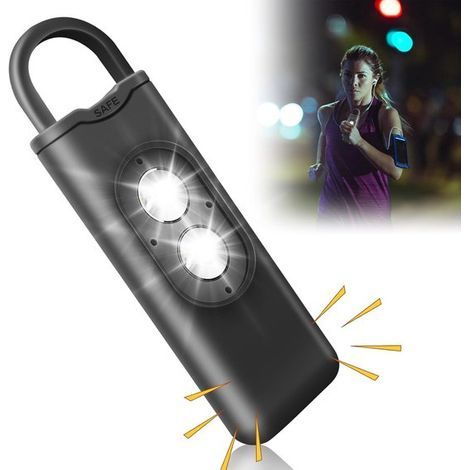 Personenalarm mit Taschenlampe – 1 Stück – Schwarz – Taschenalarm – Panikalarm (1/5)
