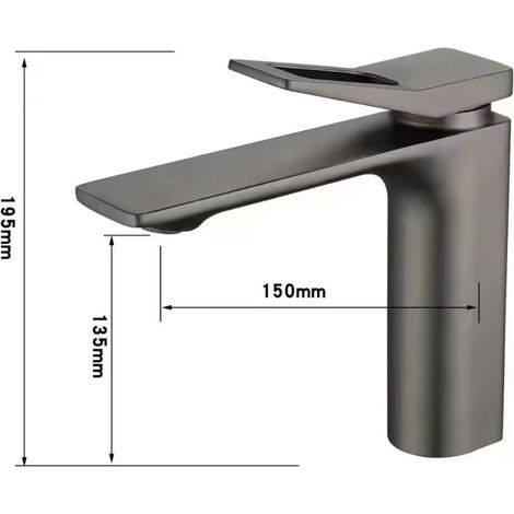 High-quality gunmetal gray washbasin faucet, hot and cold water style, bathroom sink faucet with splash-proof design - low-profile gunmetal gray